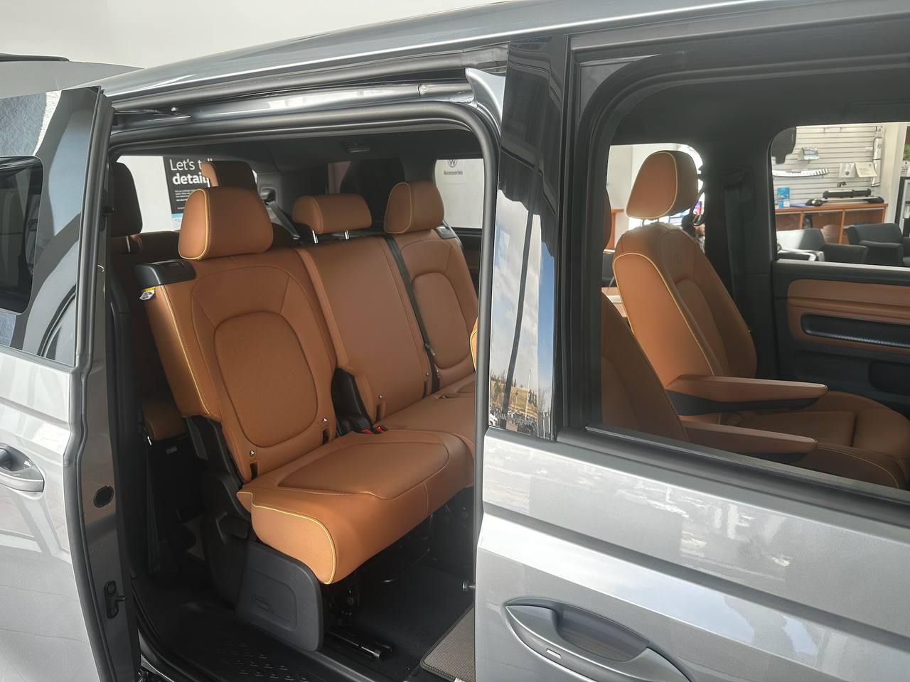 VW ID Buzz interior cognac leather seats - premium shuttle comfort